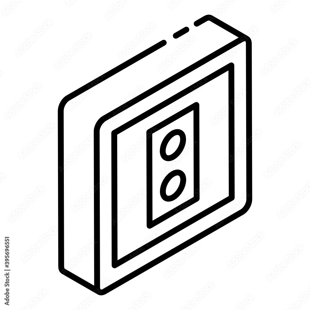 A glyph isometric design of electric socket icon
A glyph isometric design of electric socket icon