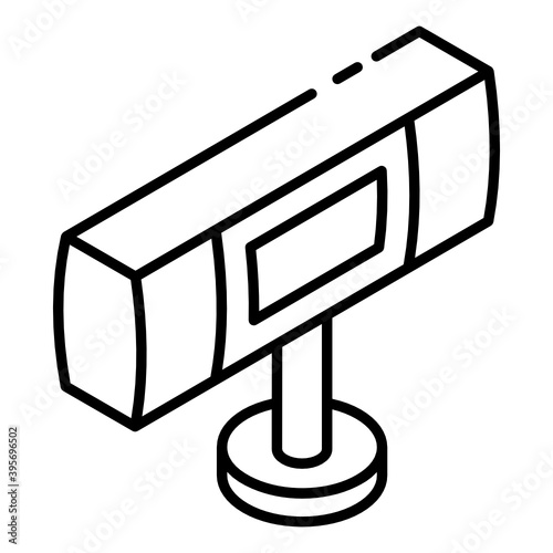 

Winter warmer device, glyph isometric icon of electric heater 
