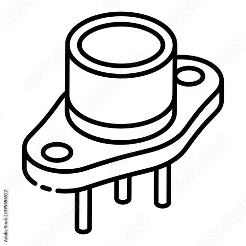 
Electronic component, glyph isometric icon of tactile switch 
