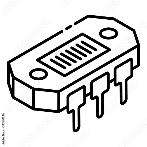 
Polyester capacitor icon of glyph isometric style, battery component  
