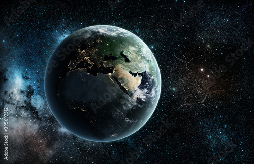 Earth in Space 3D Illustration