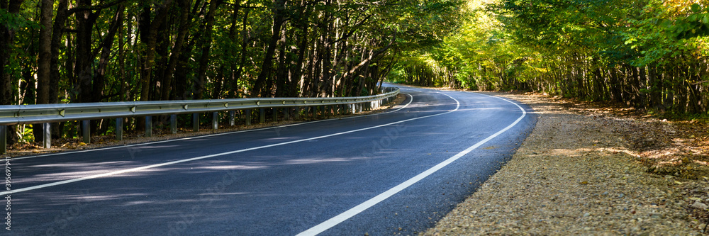 Asphalt road or highway with road markings