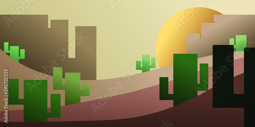 desert vector landscape