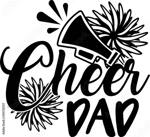 Cheer dad on the white background. Vector illustration