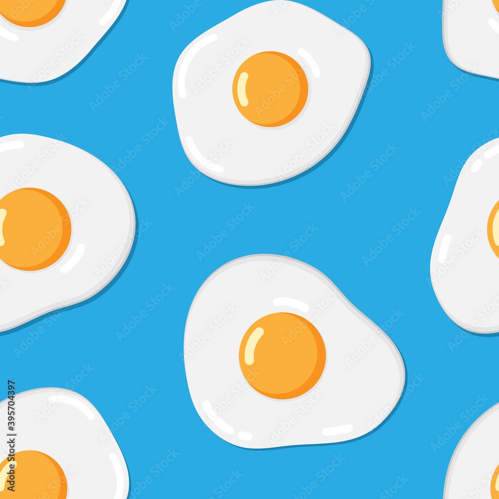 Bright pop art vector seamless pattern of fried eggs Bright pop art vector seamless pattern of fried eggs