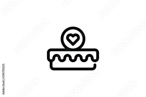 Wedding Outline Icon - Cake