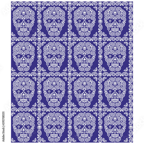 texture pattern with skull and paisley