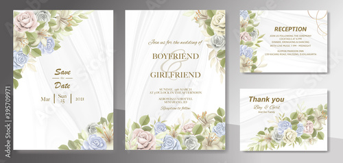 Elegant beautiful floral and wedding invitation