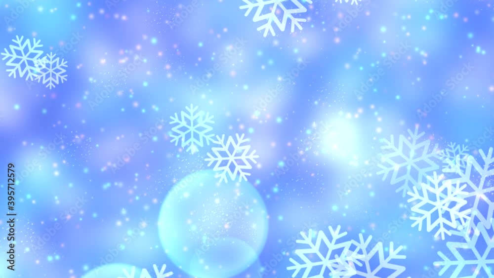 Looped winter snowflakes background motion graphics. Looped winter snowflakes background motion graphics.