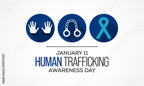 Vector illustration on the theme of National Human Trafficking awareness day observed each year on January 11th.