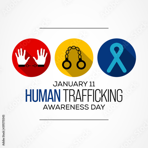 Vector illustration on the theme of National Human Trafficking awareness day observed each year on January 11th.