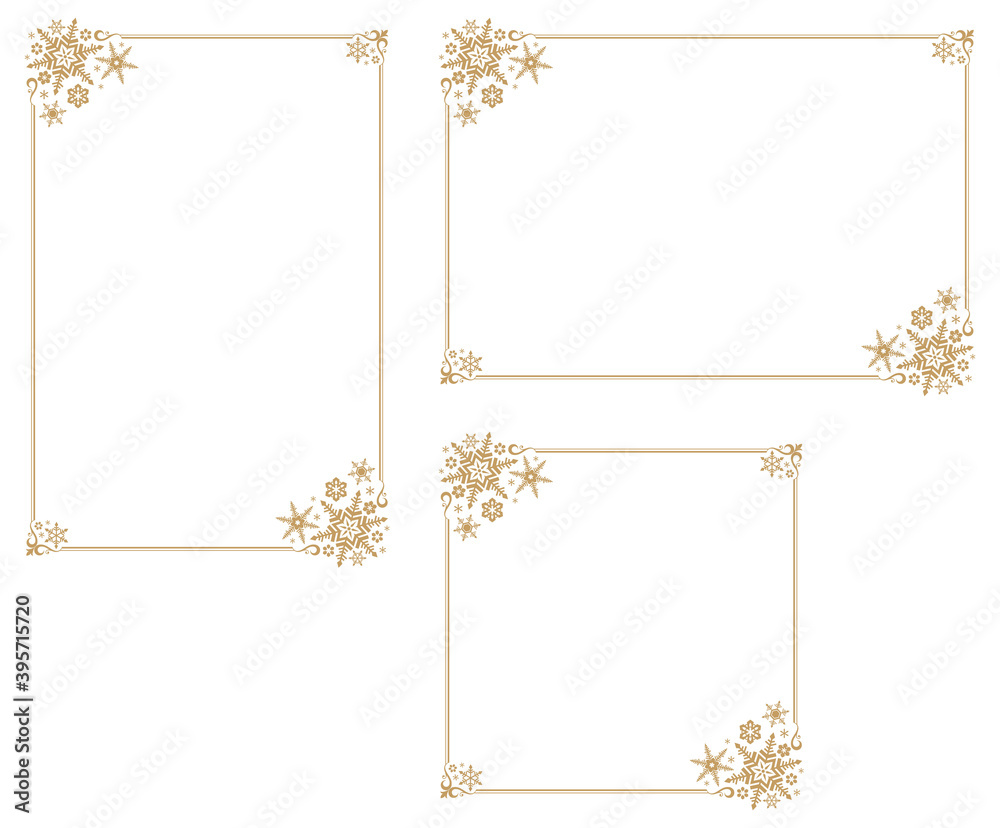Decorative frame with snowflake theme.Decorative frame with winter theme.A frame that gave a change in size to the same design.Good frame for a4 size paper.Certificate frame.