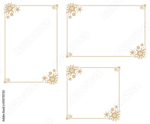 Decorative frame with snowflake theme.Decorative frame with winter theme.A frame that gave a change in size to the same design.Good frame for a4 size paper.Certificate frame.