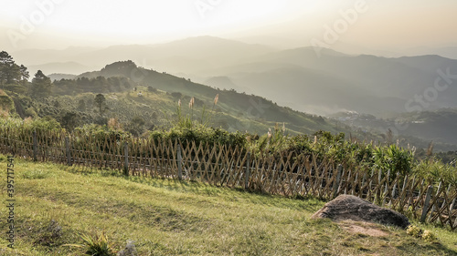 Mountain View of Doi Chang Mup Viewpoint at Sunset photo