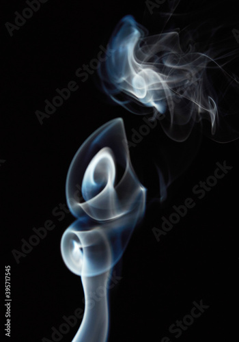 Wallpaper Mural White natural steam smoke effect on solid black background with abstract blur motion wave swirl use for overlay in pollution, vapor cigarette, gas, dry ice, warm hot food, boil water smoke concepts Torontodigital.ca