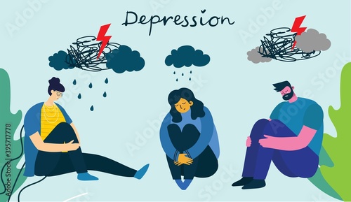 Mental health illustration concept. Psychology visual interpretation of mental health.