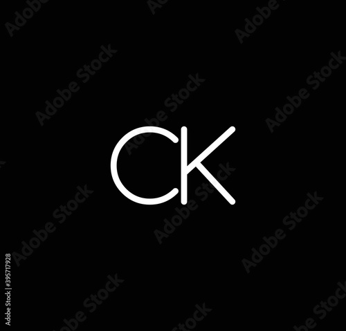 Letter CK alphabet logo design vector. The initials of the letter C and K logo design in a minimal style are suitable for an abbreviated name logo.