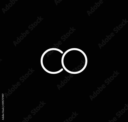 Letter CO alphabet logo design vector. The initials of the letter C and O logo design in a minimal style are suitable for an abbreviated name logo.