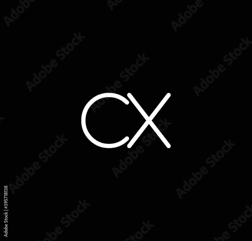 Letter CX alphabet logo design vector. The initials of the letter C and X logo design in a minimal style are suitable for an abbreviated name logo.