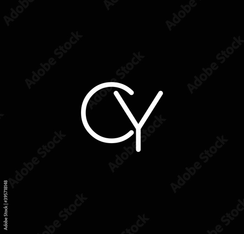 Letter CY alphabet logo design vector. The initials of the letter C and Y logo design in a minimal style are suitable for an abbreviated name logo.