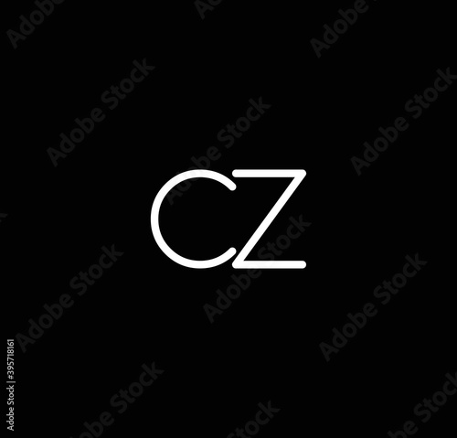 Letter CZ alphabet logo design vector. The initials of the letter C and Z logo design in a minimal style are suitable for an abbreviated name logo.