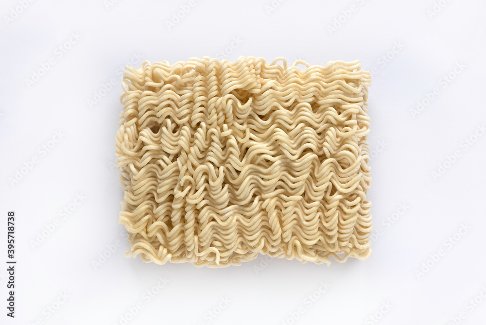 Top view of instant noodles isolated on white background. Top view of instant noodles isolated on white background.
