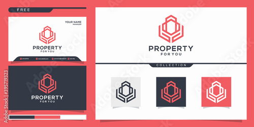 Abstract building and hands logo design template. Real estate logo design inspiration