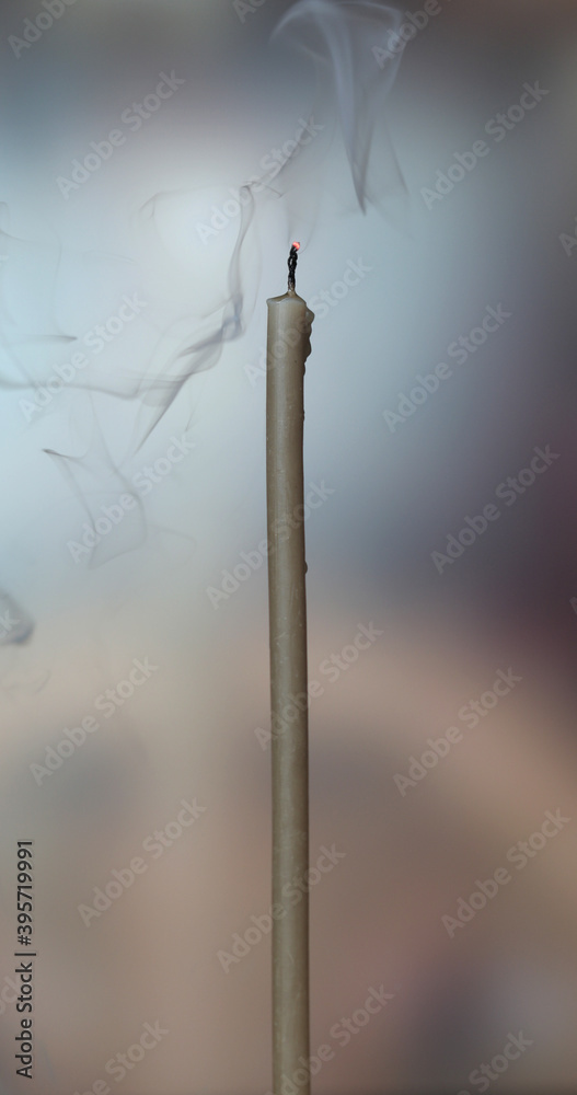 Smoke from candles on the blurred background. Smoke from candles on the blurred background.