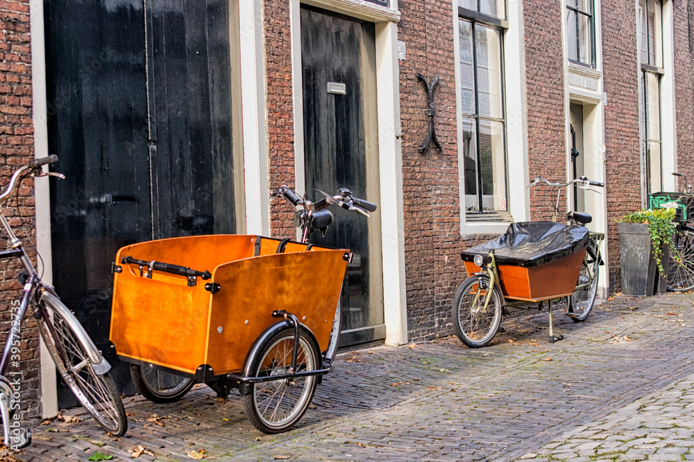 Modern Dutch transport bikes