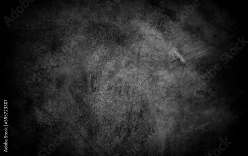 Old wall texture cement dark black gray background abstract grey color design are light with white gradient background.