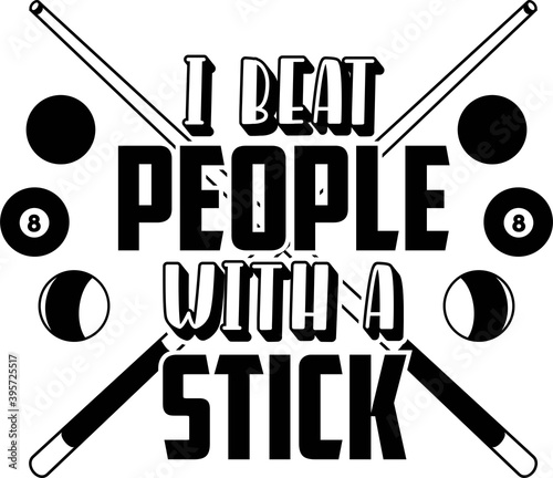 I beat people with a stick on the white background. Vector illustration