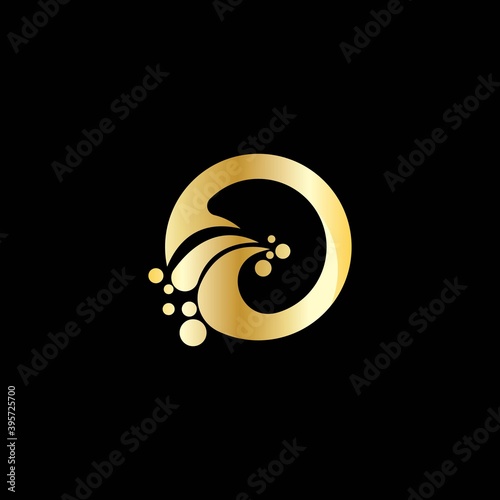 wave gold logo design template vector

