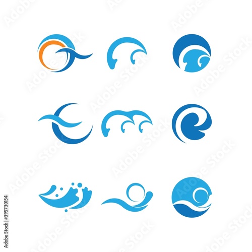 Water wave symbol and icon Logo Template vector

