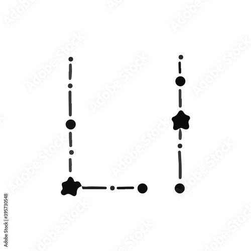 Letter L logo template vector design stars constellation
