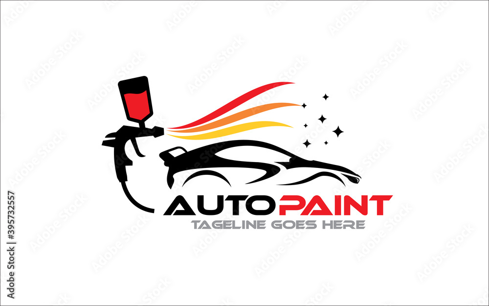 Creative vector graphic of Auto body color Painting logo design Stock