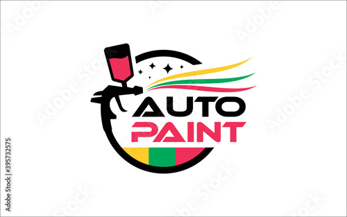 Creative vector graphic of Auto body color Painting logo design