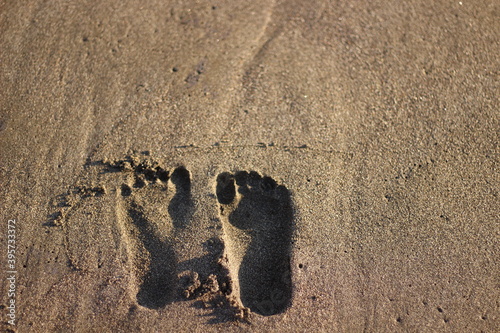 子供,足跡,砂浜,足のサイズ
