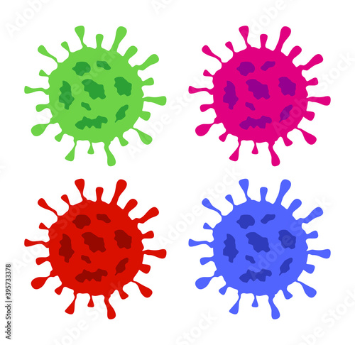 Virus shape icon. Virion vector illustration. Coronavirus virion disease symbol. Influenza epidemic logo. Covid-19 pandemic clip-art sign. Isolated on white background.