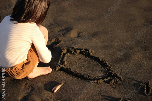 砂浜に落書き４