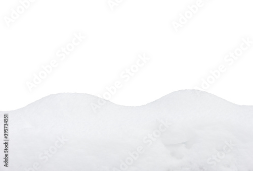 snow drift isolated on white background closeup