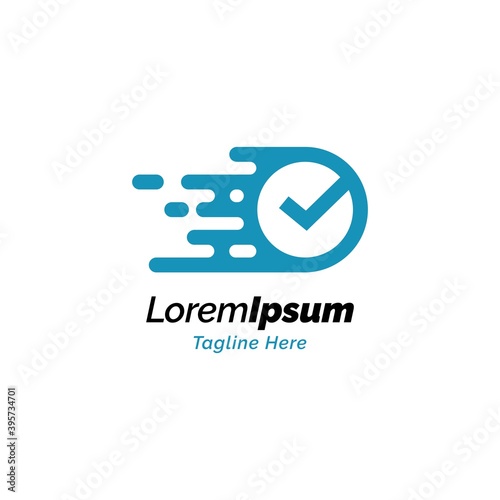 Fast check symbol logo design vector template