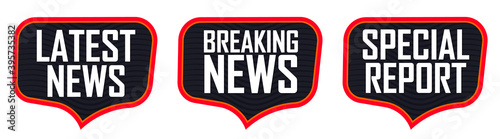 News banners design template, set tags, vector illustration