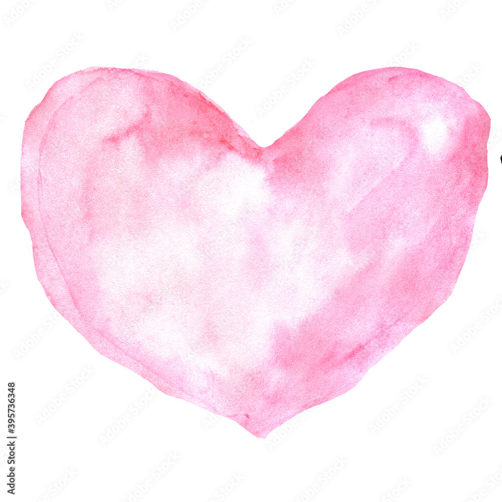 Watercolor, spot, pink, heart pink, pink watercolor, Valentine's day, love, pink print, watercolor heart