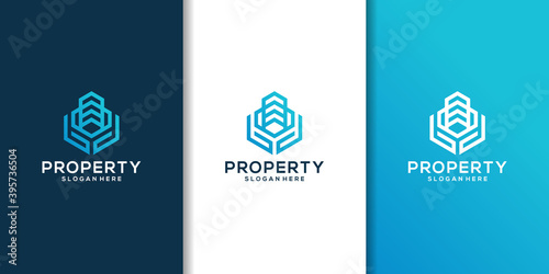 Abstract building and hands logo design template. Real estate logo design inspiration. part II