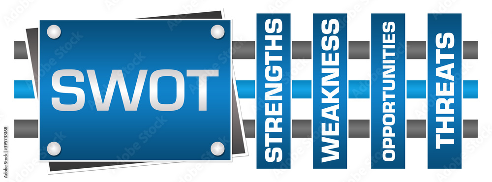 SWOT - Strengths Weakness Opportunities Threats Blue Grey Boxes Lines ...