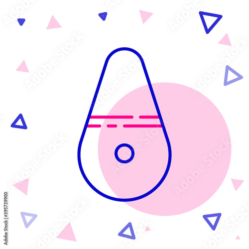 Line Dildo vibrator for sex games icon isolated on white background. Sex toy for adult. Vaginal exercise machines for intimate. Colorful outline concept. Vector Illustration.