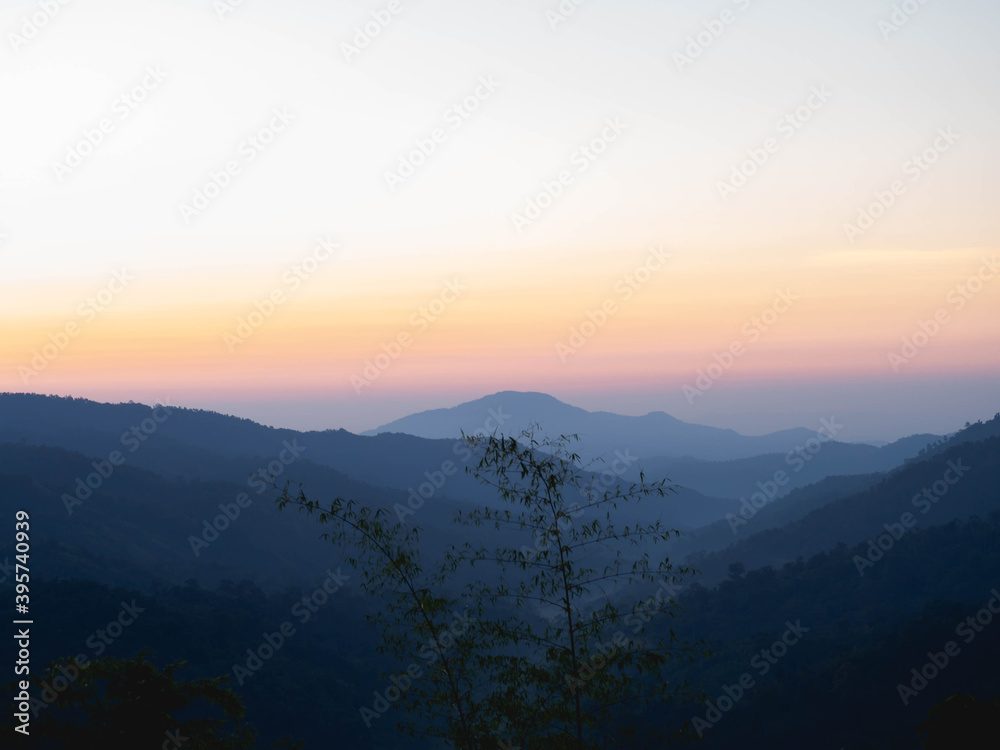 Misty mountains and morning light Misty mountains and morning light