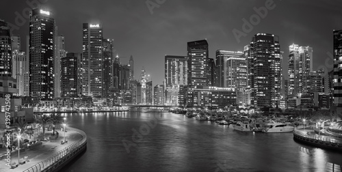 Dubai - The Marina at night.