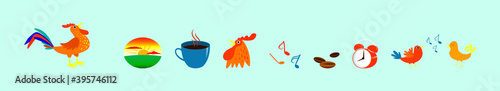 set of early bird cartoon icon design template with various models. vector illustration isolated on blue background