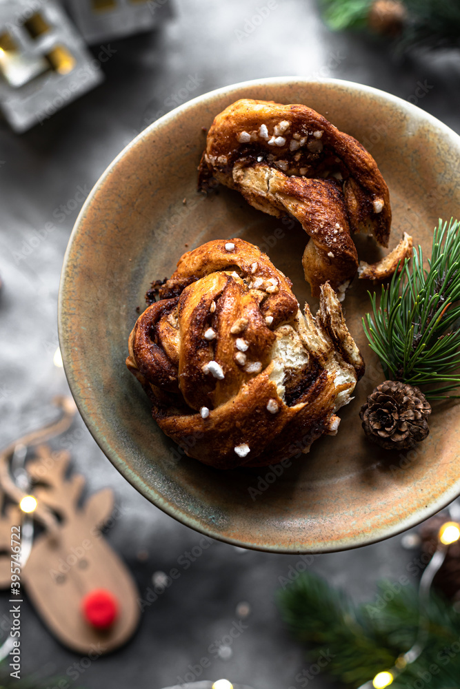 Swedish Christmas cinnamon rolls with Cristal sugar Swedish Christmas cinnamon rolls with Cristal sugar